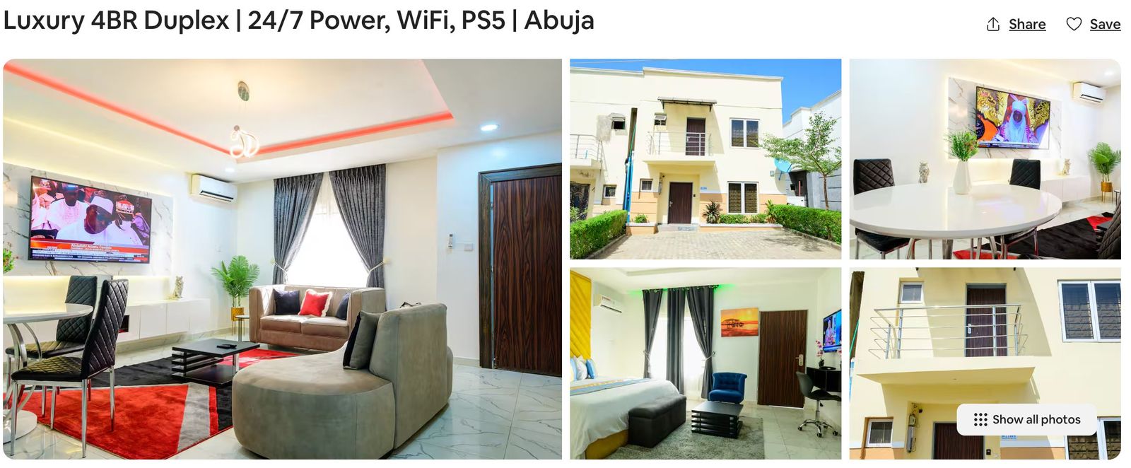 After: listing retitled Luxury 4BR Duplex with a full styled photo gallery